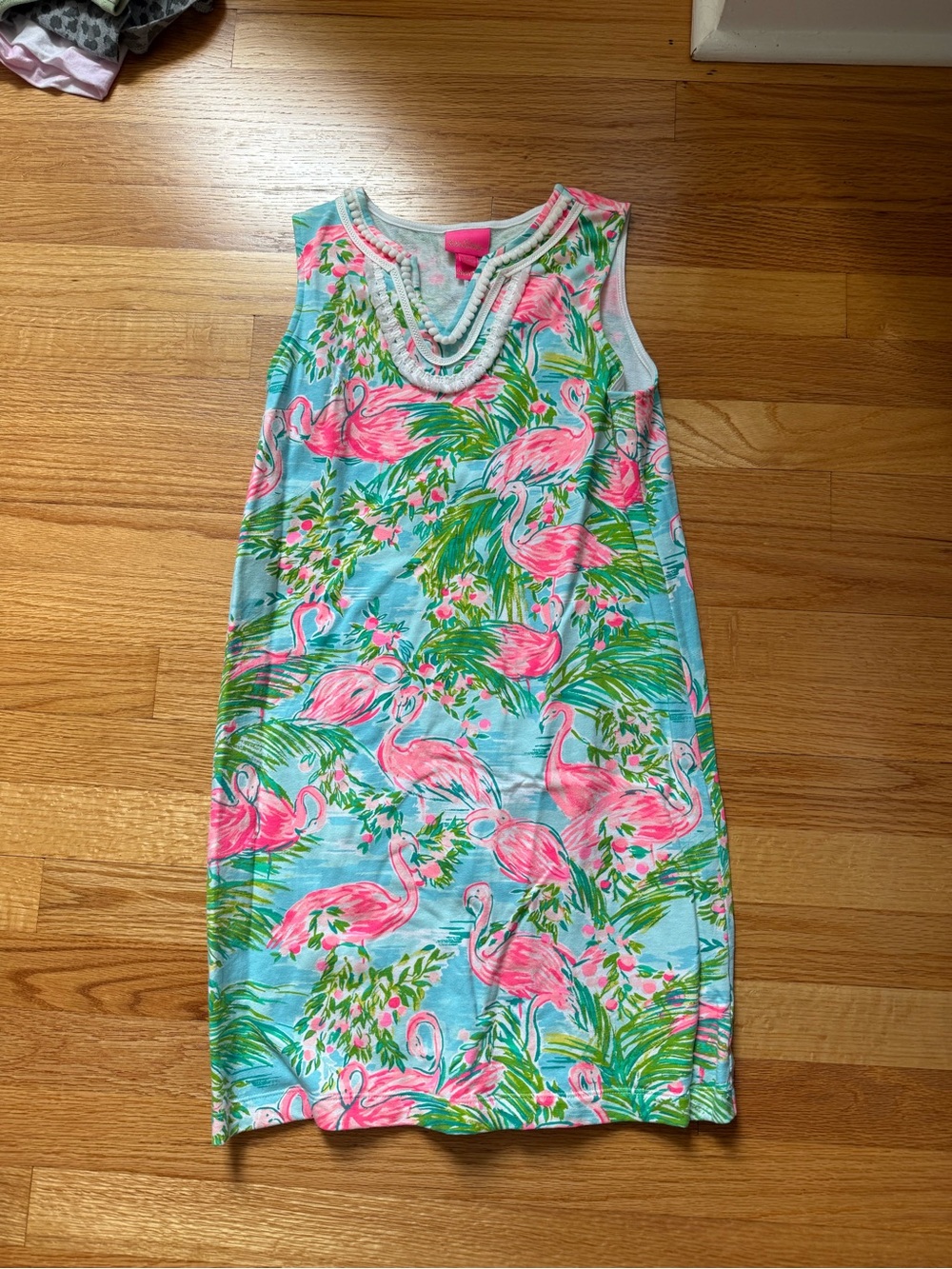 Girls’ Lilly Pulitzer Harper Shift Dres in Floridita Flamingo XL